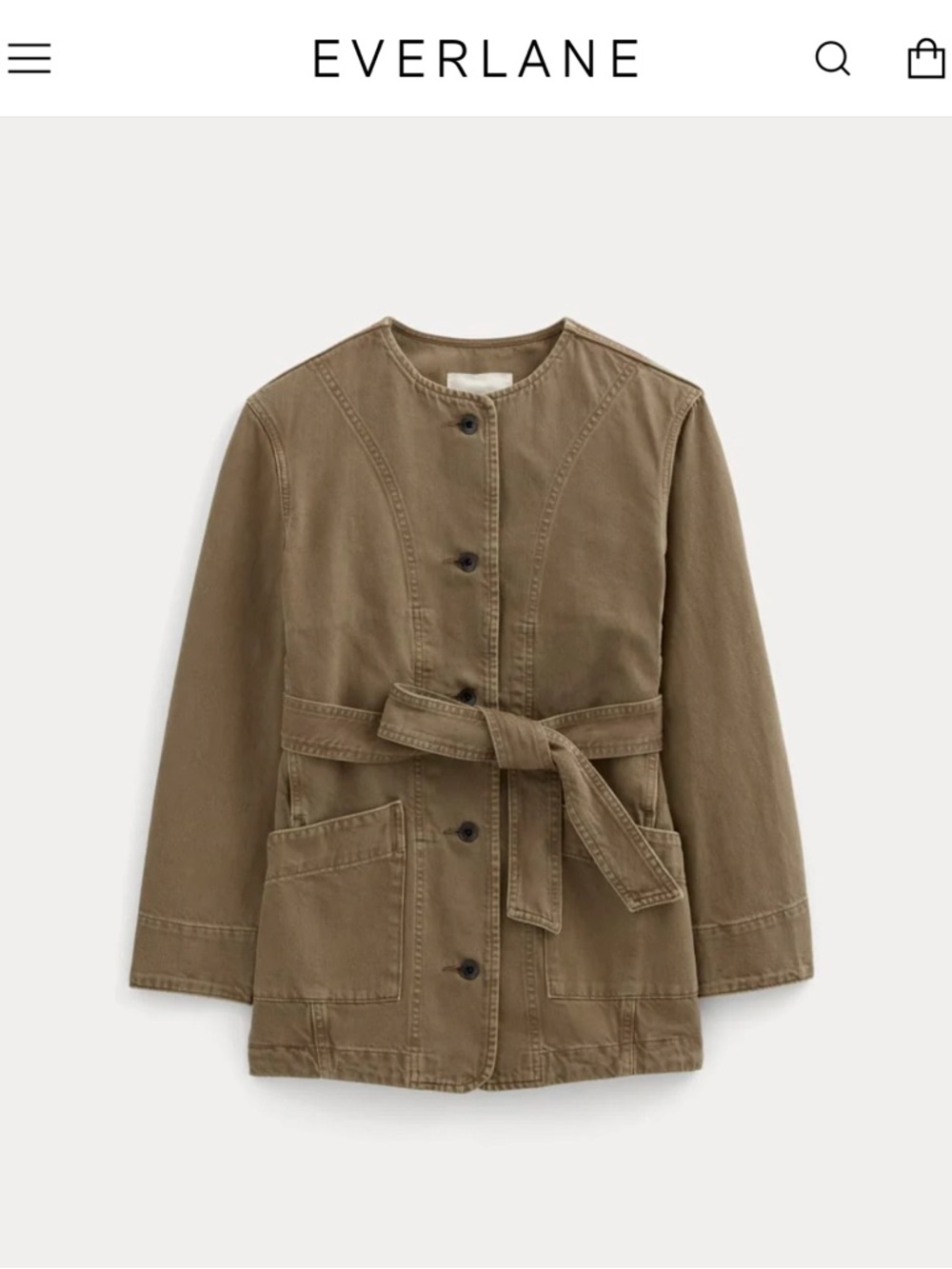 Everlane Long Denim Barrel Jacket